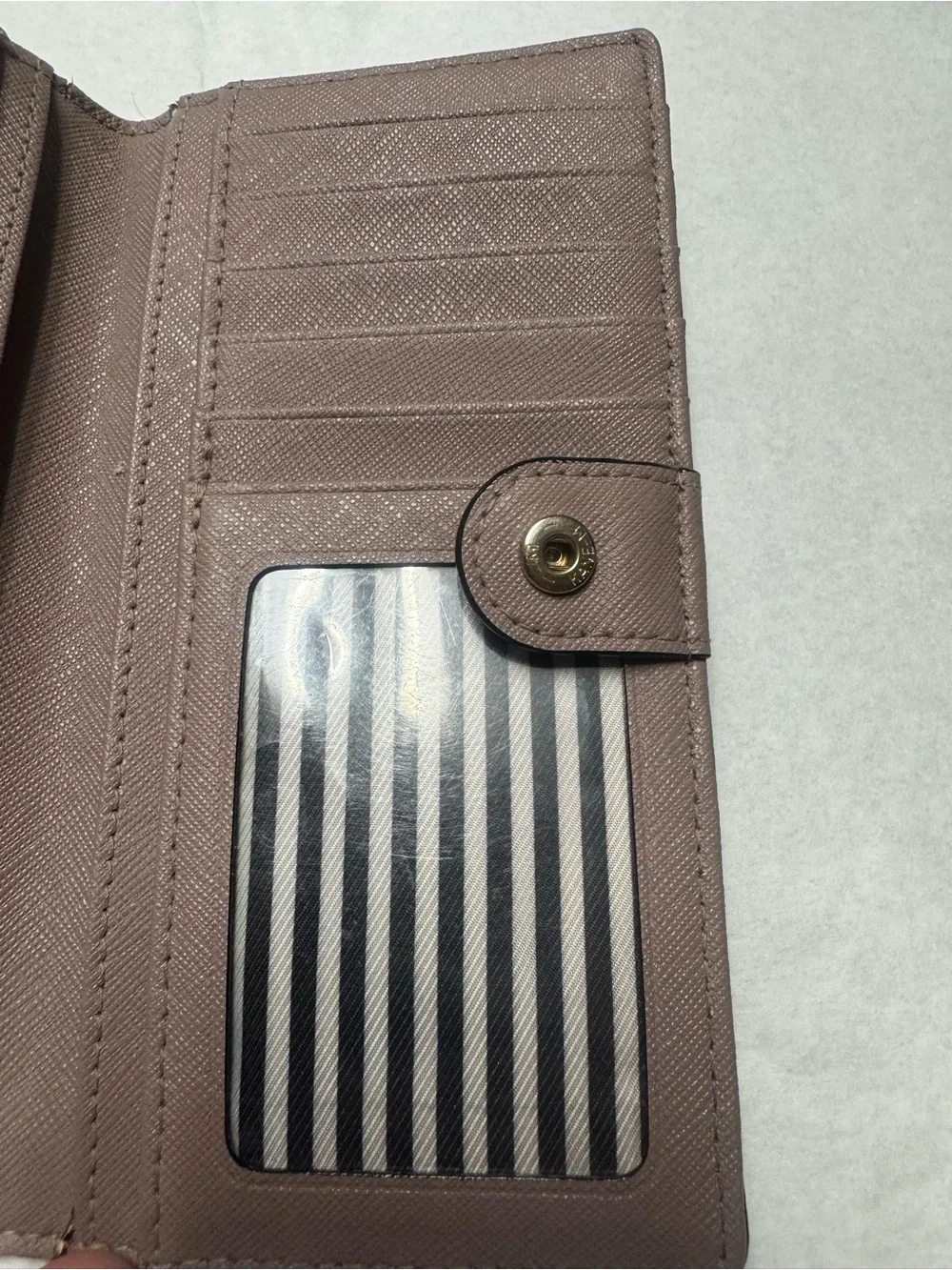 Kate Spade New York Colorblock (Two-Tone) Saffiano Leather Wallet black/mauve